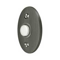 Deltana [BBC20U15A] Solid Brass Door Bell Button - Oval - Antique Nickel Finish - 2 3/8&quot; L