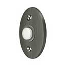 Deltana [BBC20U15A] Solid Brass Door Bell Button - Oval - Antique Nickel Finish - 2 3/8&quot; L