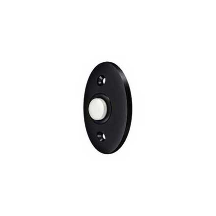 Deltana [BBC20U19] Solid Brass Door Bell Button - Oval - Paint Black Finish - 2 3/8&quot; L