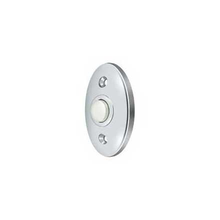 Deltana [BBC20U26] Solid Brass Door Bell Button - Oval - Polished Chrome Finish - 2 3/8&quot; L