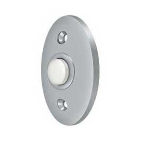 Deltana [BBC20U26D] Solid Brass Door Bell Button - Oval - Brushed Chrome Finish - 2 3/8" L