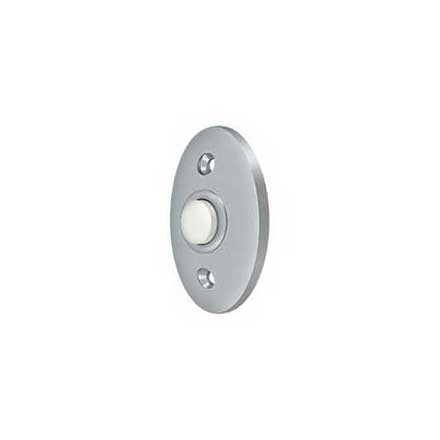 Deltana [BBC20U26D] Solid Brass Door Bell Button - Oval - Brushed Chrome Finish - 2 3/8&quot; L