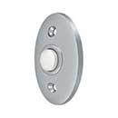 Deltana [BBC20U26D] Solid Brass Door Bell Button - Oval - Brushed Chrome Finish - 2 3/8" L