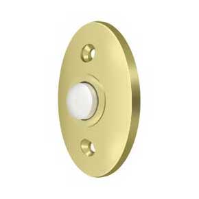 Deltana [BBC20U3] Solid Brass Door Bell Button - Oval - Polished Brass Finish - 2 3/8" L