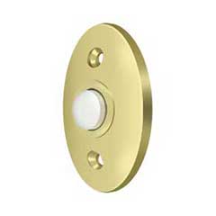 Deltana [BBC20U3] Solid Brass Door Bell Button - Oval - Polished Brass Finish - 2 3/8&quot; L