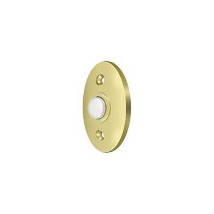 Deltana [BBC20U3] Solid Brass Door Bell Button - Oval - Polished Brass Finish - 2 3/8&quot; L