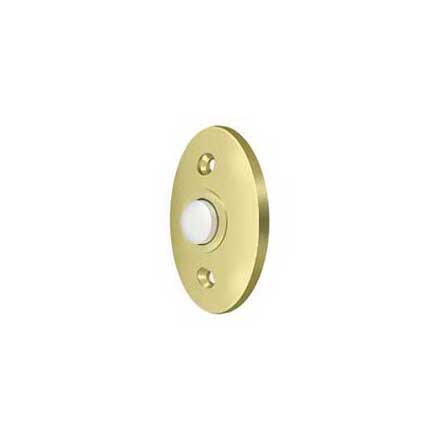 Deltana [BBC20U3] Solid Brass Door Bell Button - Oval - Polished Brass Finish - 2 3/8&quot; L