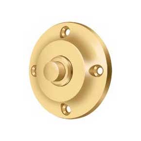 Deltana [BBR213CR003] Solid Brass Door Bell Button - Round - Polished Brass (PVD) Finish - 2 1/4" Dia.
