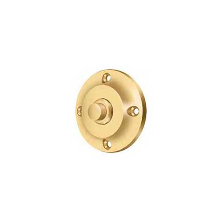 Deltana [BBR213CR003] Solid Brass Door Bell Button - Round - Polished Brass (PVD) Finish - 2 1/4&quot; Dia.