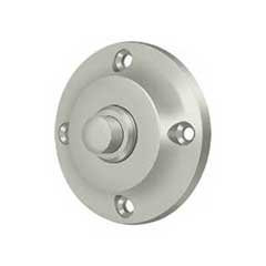 Deltana [BBR213U15] Solid Brass Door Bell Button - Round - Brushed Nickel Finish - 2 1/4&quot; Dia.