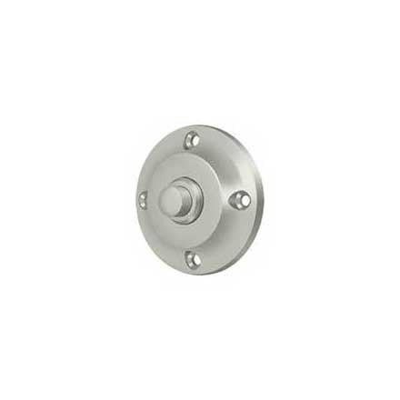 Deltana [BBR213U15] Solid Brass Door Bell Button - Round - Brushed Nickel Finish - 2 1/4&quot; Dia.