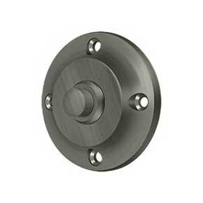 Deltana [BBR213U15A] Solid Brass Door Bell Button - Round - Antique Nickel Finish - 2 1/4" Dia.
