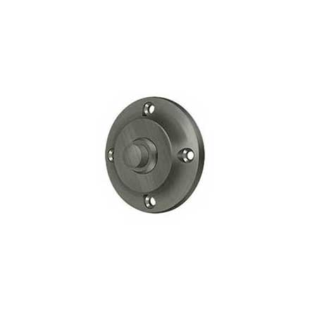 Deltana [BBR213U15A] Solid Brass Door Bell Button - Round - Antique Nickel Finish - 2 1/4&quot; Dia.