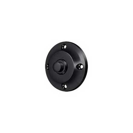 Deltana [BBR213U19] Solid Brass Door Bell Button - Round - Paint Black Finish - 2 1/4" Dia.