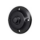 Deltana [BBR213U19] Solid Brass Door Bell Button - Round - Paint Black Finish - 2 1/4" Dia.