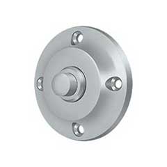 Deltana [BBR213U26D] Solid Brass Door Bell Button - Round - Brushed Chrome Finish - 2 1/4&quot; Dia.