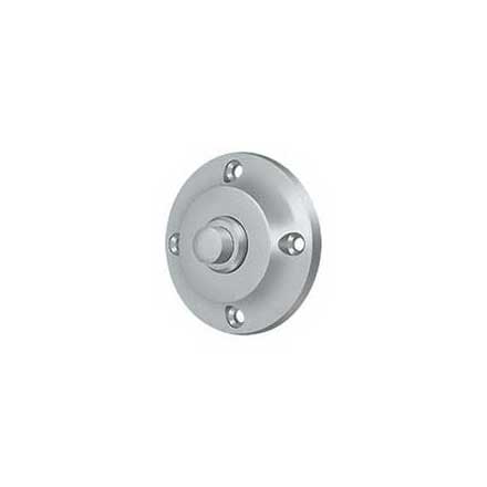 Deltana [BBR213U26D] Solid Brass Door Bell Button - Round - Brushed Chrome Finish - 2 1/4&quot; Dia.