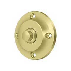 Deltana [BBR213U3] Solid Brass Door Bell Button - Round - Polished Brass Finish - 2 1/4&quot; Dia.