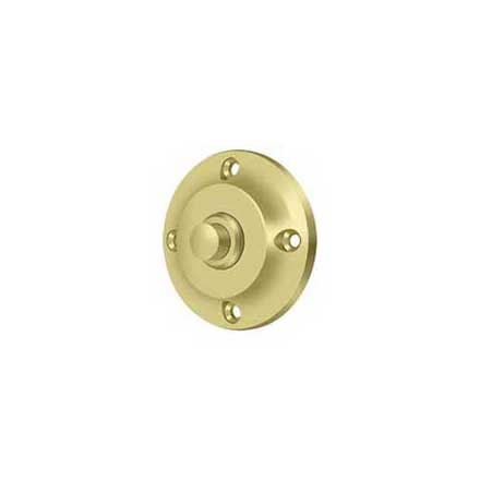 Deltana [BBR213U3] Solid Brass Door Bell Button - Round - Polished Brass Finish - 2 1/4&quot; Dia.