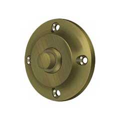 Deltana [BBR213U5] Solid Brass Door Bell Button - Round - Antique Brass Finish - 2 1/4&quot; Dia.
