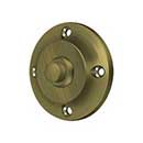 Deltana [BBR213U5] Solid Brass Door Bell Button - Round - Antique Brass Finish - 2 1/4&quot; Dia.