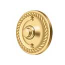 Deltana [BBRR213CR003] Solid Brass Door Bell Button - Round w/ Rope - Polished Brass (PVD) Finish - 2 1/4&quot; Dia.
