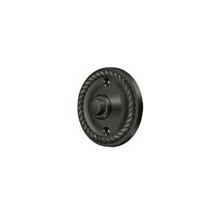 Deltana [BBRR213U10B] Solid Brass Door Bell Button - Round w/ Rope - Oil Rubbed Bronze Finish - 2 1/4&quot; Dia.