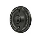 Deltana [BBRR213U10B] Solid Brass Door Bell Button - Round w/ Rope - Oil Rubbed Bronze Finish - 2 1/4" Dia.