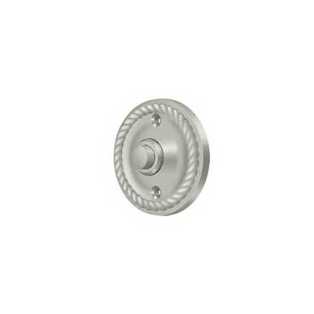 Deltana [BBRR213U15] Solid Brass Door Bell Button - Round w/ Rope - Brushed Nickel Finish - 2 1/4&quot; Dia.