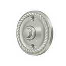 Deltana [BBRR213U15] Solid Brass Door Bell Button - Round w/ Rope - Brushed Nickel Finish - 2 1/4" Dia.