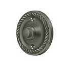 Deltana [BBRR213U15A] Solid Brass Door Bell Button - Round w/ Rope - Antique Nickel Finish - 2 1/4" Dia.