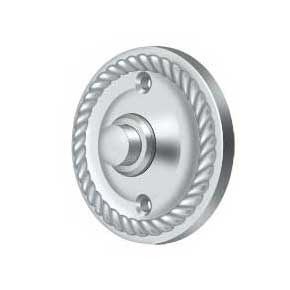 Deltana [BBRR213U26] Solid Brass Door Bell Button - Round w/ Rope - Polished Chrome Finish - 2 1/4" Dia.