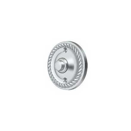 Deltana [BBRR213U26] Solid Brass Door Bell Button - Round w/ Rope - Polished Chrome Finish - 2 1/4&quot; Dia.