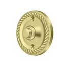 Deltana [BBRR213U3] Solid Brass Door Bell Button - Round w/ Rope - Polished Brass Finish - 2 1/4" Dia.