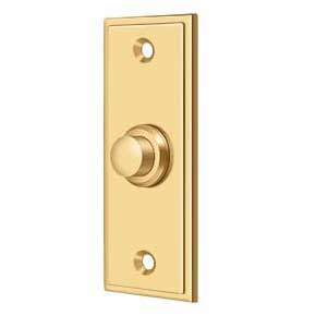 Deltana [BBS333CR003] Solid Brass Door Bell Button - Rectangular - Polished Brass (PVD) Finish - 3 1/4" L
