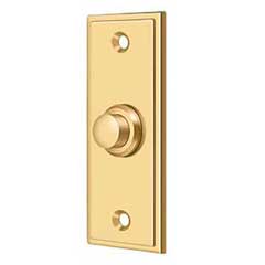 Deltana [BBS333CR003] Solid Brass Door Bell Button - Rectangular - Polished Brass (PVD) Finish - 3 1/4&quot; L
