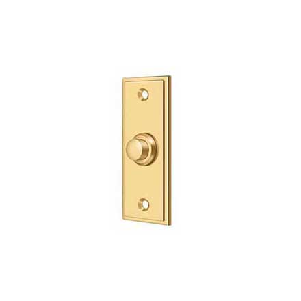 Deltana [BBS333CR003] Solid Brass Door Bell Button - Rectangular - Polished Brass (PVD) Finish - 3 1/4&quot; L