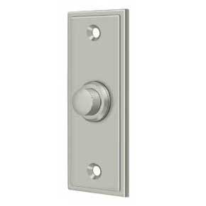 Deltana [BBS333U15] Solid Brass Door Bell Button - Rectangular - Brushed Nickel Finish - 3 1/4" L