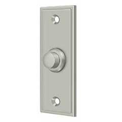 Deltana [BBS333U15] Solid Brass Door Bell Button - Rectangular - Brushed Nickel Finish - 3 1/4&quot; L