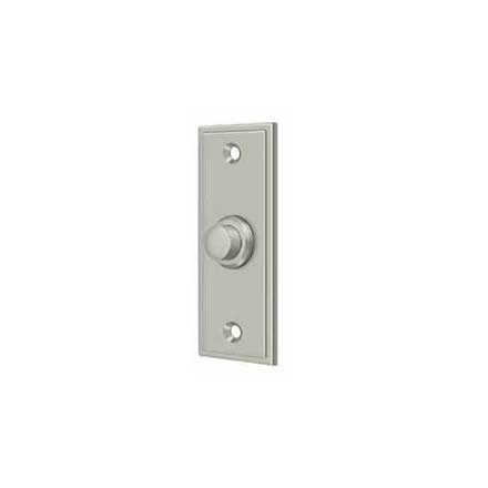 Deltana [BBS333U15] Solid Brass Door Bell Button - Rectangular - Brushed Nickel Finish - 3 1/4&quot; L