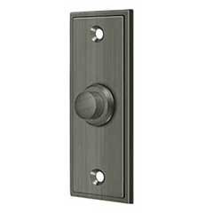 Deltana [BBS333U15A] Solid Brass Door Bell Button - Rectangular - Antique Nickel Finish - 3 1/4&quot; L