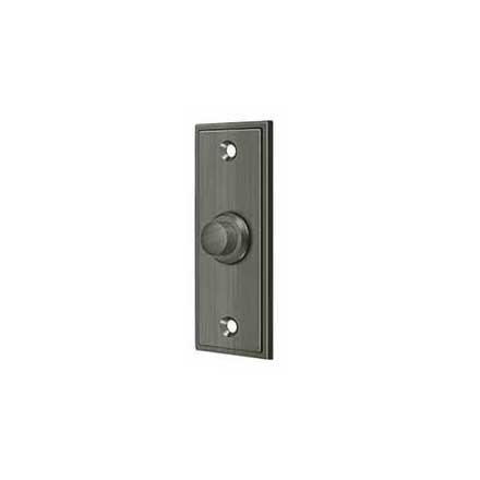 Deltana [BBS333U15A] Solid Brass Door Bell Button - Rectangular - Antique Nickel Finish - 3 1/4&quot; L