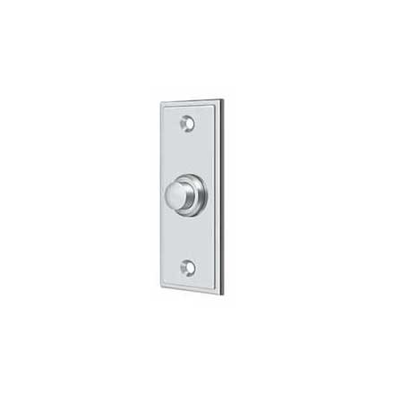 Deltana [BBS333U26] Solid Brass Door Bell Button - Rectangular - Polished Chrome Finish - 3 1/4&quot; L