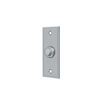 Deltana [BBS333U26D] Solid Brass Door Bell Button - Rectangular - Brushed Chrome Finish - 3 1/4" L