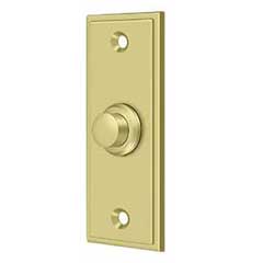 Deltana [BBS333U3] Solid Brass Door Bell Button - Rectangular - Polished Brass Finish - 3 1/4&quot; L