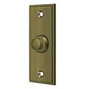 Deltana [BBS333U5] Solid Brass Door Bell Button - Rectangular - Antique Brass Finish - 3 1/4" L