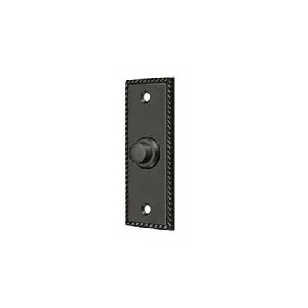 Deltana [BBSR333U10B] Solid Brass Door Bell Button - Rectangular w/ Rope - Oil Rubbed Bronze Finish - 3 1/4&quot; L