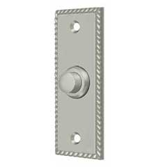 Deltana [BBSR333U15] Solid Brass Door Bell Button - Rectangular w/ Rope - Brushed Nickel Finish - 3 1/4&quot; L