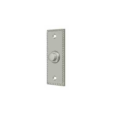 Deltana [BBSR333U15] Solid Brass Door Bell Button - Rectangular w/ Rope - Brushed Nickel Finish - 3 1/4&quot; L