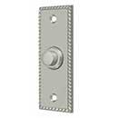 Deltana [BBSR333U15] Solid Brass Door Bell Button - Rectangular w/ Rope - Brushed Nickel Finish - 3 1/4&quot; L